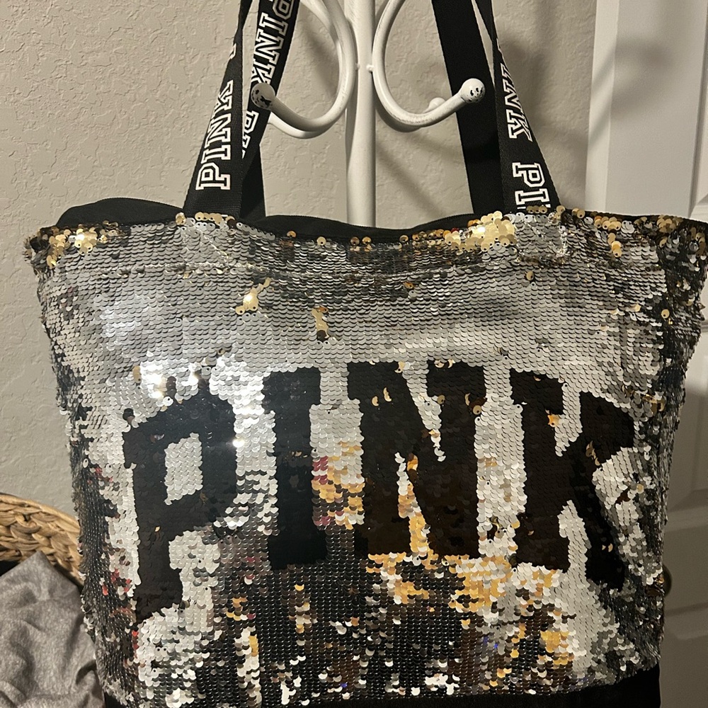 PINK sequin tote